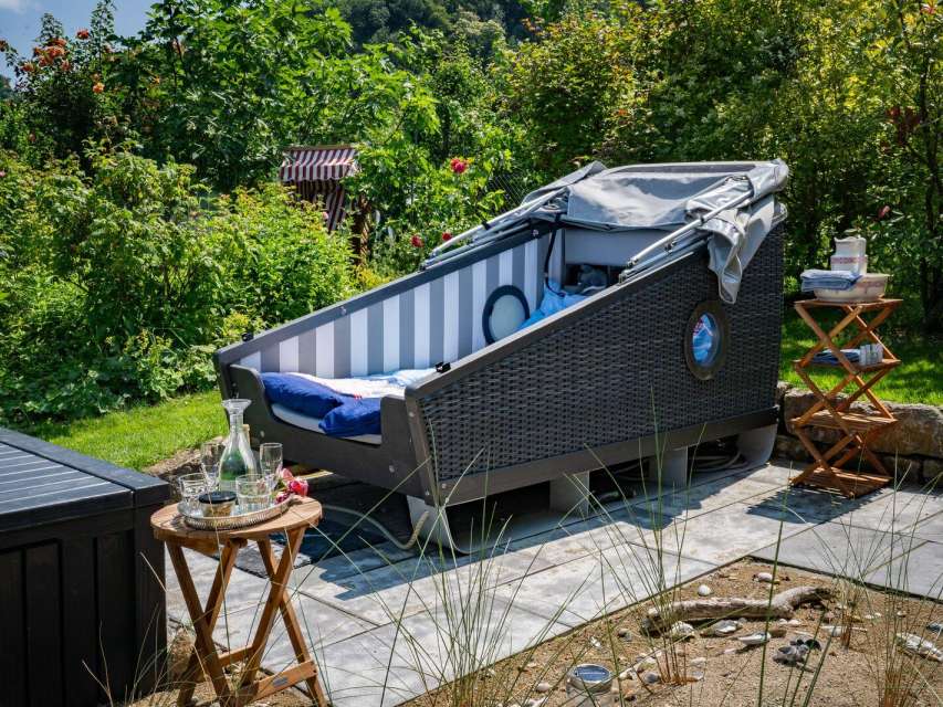 Schlafstrandkorb Rosengarten am Untersee