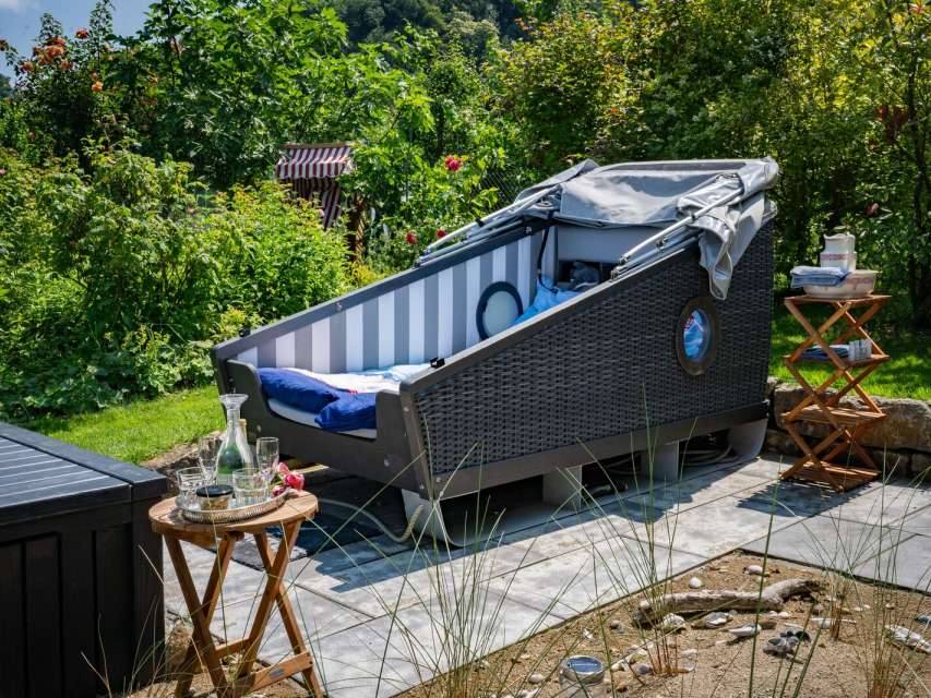 Schlafstrandkorb Rosengarten am Untersee